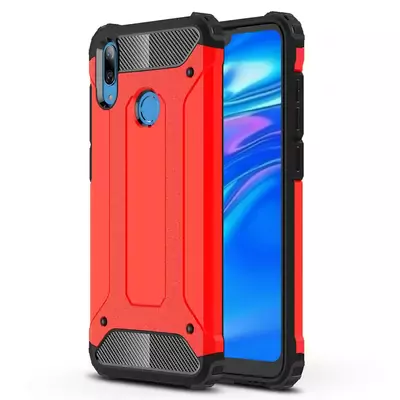 Microsonic Huawei Y7 2019 Kılıf Rugged Armor Kırmızı