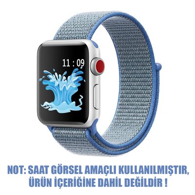 Microsonic Apple Watch Series 2 38mm Nylon Loop Kordon Tahoe Blue