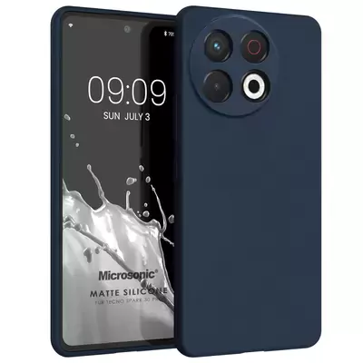 Microsonic Matte Silicone TECNO Spark 30 Pro Kılıf Lacivert