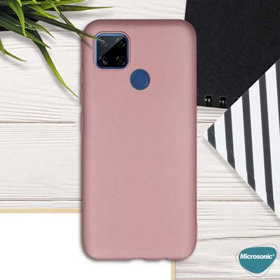 Microsonic Realme C25 Kılıf Matte Silicone Siyah