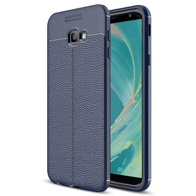 Microsonic Samsung Galaxy J4 Plus Kılıf Deri Dokulu Silikon Lacivert