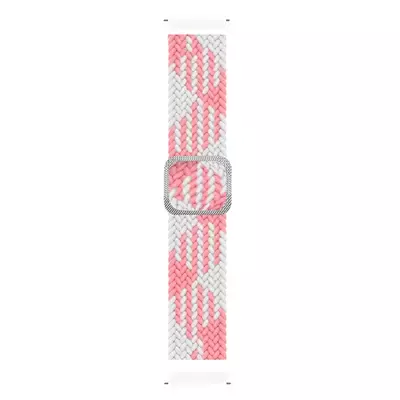 Microsonic Samsung Gear S3 Classic Kordon Braided Loop Band Pembe Beyaz