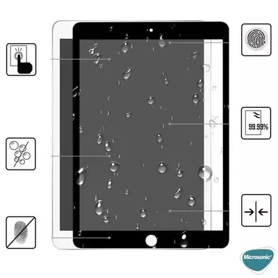 Microsonic Apple iPad 10.2'' 9. Nesil (A2602-A2604-A2603-A2605) Tam Kaplayan Temperli Cam Ekran Koruyucu Siyah