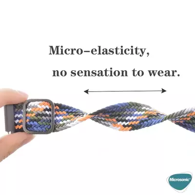 Microsonic Samsung Gear S3 Classic Kordon Braided Loop Band Kırmızı Beyaz