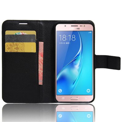 CaseUp Samsung Galaxy J7 2016 Cüzdanlı Suni Deri Kılıf Siyah