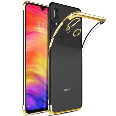 Microsonic Xiaomi Redmi Note 7 Pro Kılıf Skyfall Transparent Clear Gold