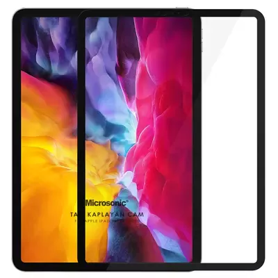 Microsonic Apple iPad Pro 11'' 2020 2.Nesil (A2228-A2068-A2230) Tam Kaplayan Temperli Cam Ekran Koruyucu Siyah