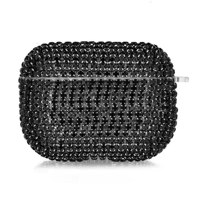 Microsonic Apple Airpods 4.Nesil / ANC Kılıf Diamond Swarovski Görünümlü Taşlı Siyah