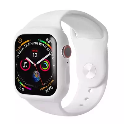 Microsonic Apple Watch Series 4 44mm Kordon 360 Coverage Silicone Beyaz