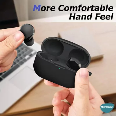 Microsonic Sony WF-1000XM5 Kılıf Askılı Mat Silikon Siyah