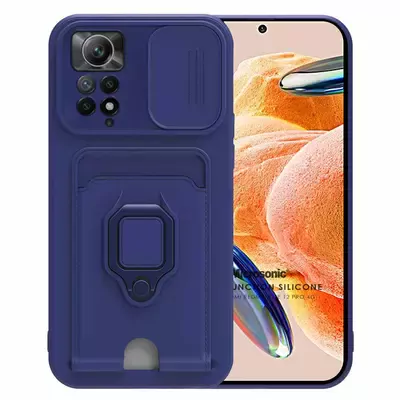 Microsonic Xiaomi Redmi Note 12 Pro 4G Kılıf Multifunction Silicone Lacivert