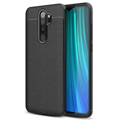 Microsonic Xiaomi Redmi Note 8 Pro Kılıf Deri Dokulu Silikon Siyah