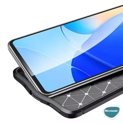 Microsonic Huawei Nova 9 SE Kılıf Deri Dokulu Silikon Siyah