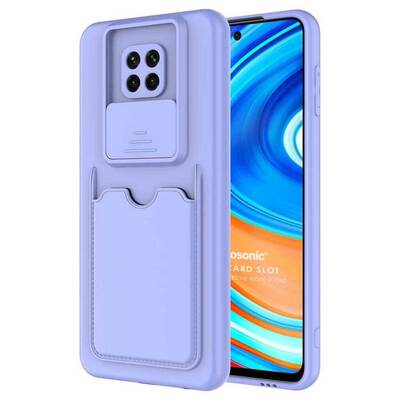 Microsonic Xiaomi Redmi Note 9S Kılıf Inside Card Slot Lila