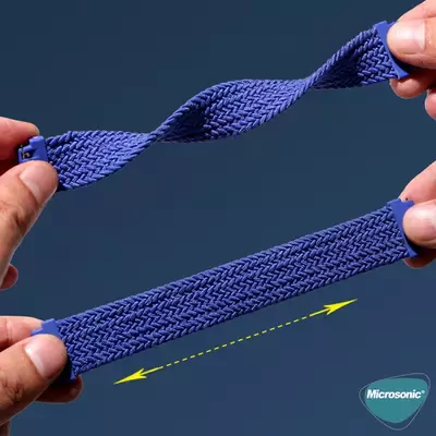 Microsonic Haylou RS4 Plus Kordon, (Large Size, 165mm) Braided Solo Loop Band Koyu Yeşil