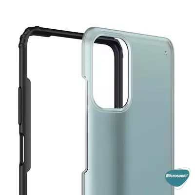 Microsonic Xiaomi Poco M5s Kılıf Frosted Frame Kırmızı