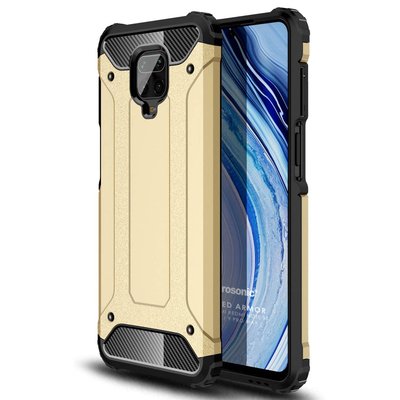 Microsonic Xiaomi Redmi Note 9 Pro Kılıf Rugged Armor Gold