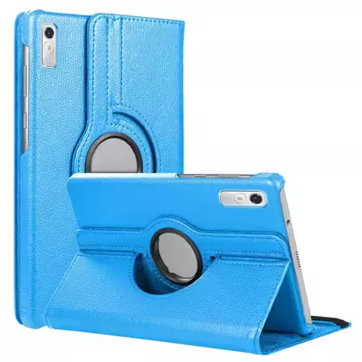 Microsonic Lenovo Tab P11 Pro 2.Nesil Kılıf (ZAB50094TR) 360 Rotating Stand Deri Mavi