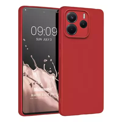 Microsonic Matte Silicone Xiaomi Redmi Note 14 5G Kılıf Kırmızı