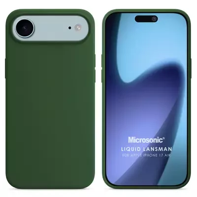 Microsonic Apple iPhone 17 Air Kılıf Liquid Lansman Silikon Koyu Yeşil