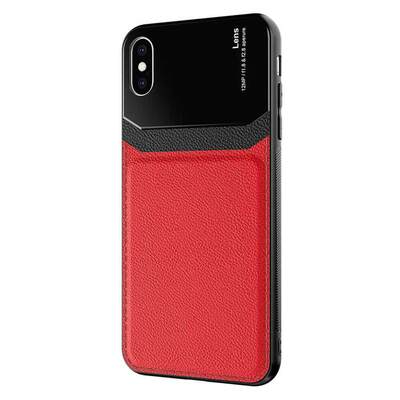 Microsonic Apple iPhone XS Kılıf Uniq Leather Kırmızı