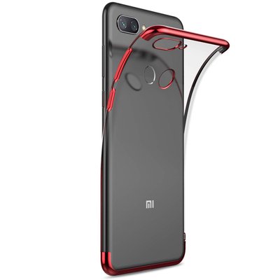 Microsonic Xiaomi Mi 8 Lite Kılıf Skyfall Transparent Clear Kırmızı