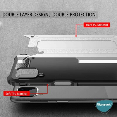 Microsonic Samsung Galaxy M12 Kılıf Rugged Armor Siyah