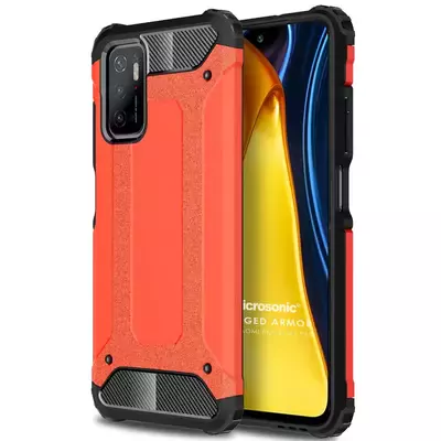 Microsonic Xiaomi Poco M3 Pro Kılıf Rugged Armor Kırmızı