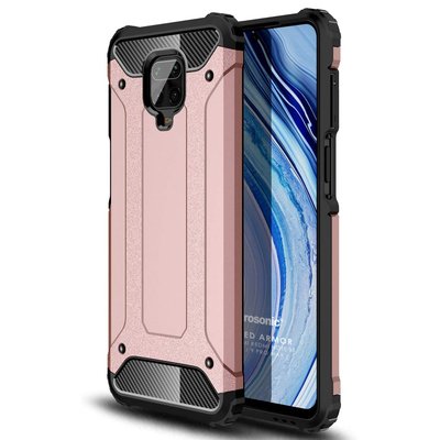 Microsonic Xiaomi Redmi Note 9 Pro Kılıf Rugged Armor Rose Gold