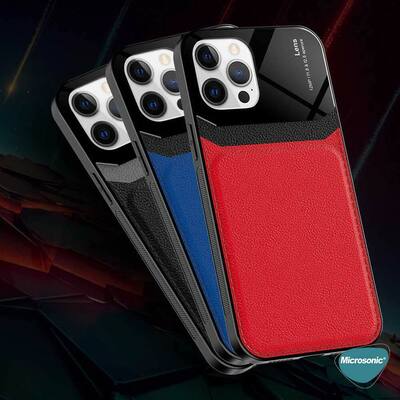 Microsonic Apple iPhone X Kılıf Uniq Leather Lacivert