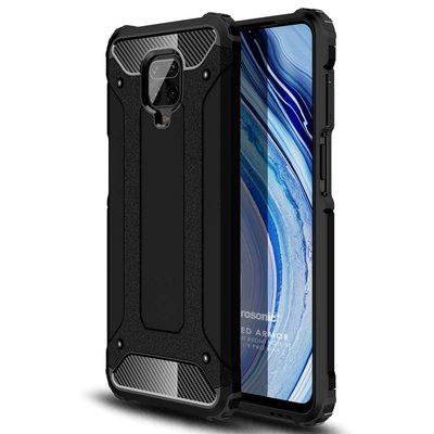 Microsonic Xiaomi Redmi Note 9 Pro Kılıf Rugged Armor Siyah