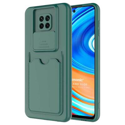 Microsonic Xiaomi Redmi Note 9 Pro Kılıf Inside Card Slot Koyu Yeşil