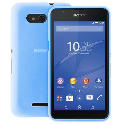 CaseUp Sony Xperia E4G Kılıf Transparent Soft Mavi