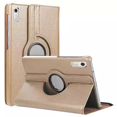 Microsonic Lenovo Tab P11 Pro 2.Nesil Kılıf (ZAB50094TR) 360 Rotating Stand Deri Gold