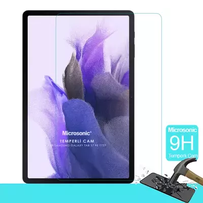 Microsonic Samsung Galaxy Tab S7 FE LTE T737 Tempered Glass Cam Ekran Koruyucu