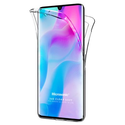 Microsonic Xiaomi Mi Note 10 Lite Kılıf Komple Gövde Koruyucu Silikon Şeffaf