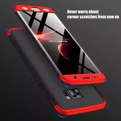 Microsonic Samsung Galaxy S7 Edge Kılıf Double Dip 360 Protective Kırmızı