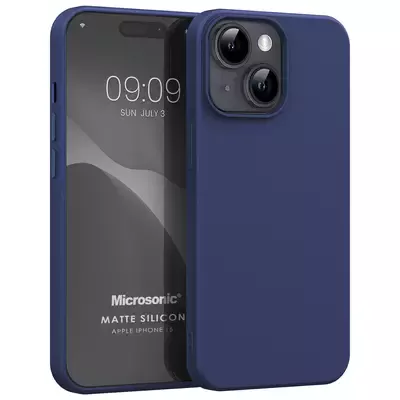 Microsonic Apple iPhone 15 Kılıf Matte Silicone Lacivert