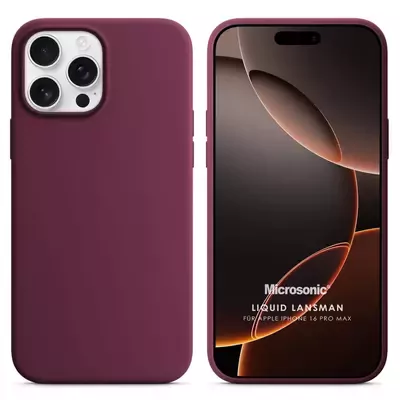 Microsonic Apple iPhone 16 Pro Max Kılıf Liquid Lansman Silikon Bordo