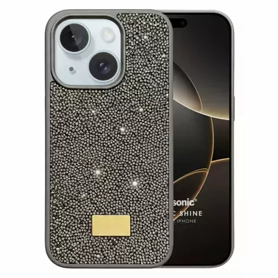 Microsonic Apple iPhone 15 Kılıf Cosmic Shine Koyu Gri