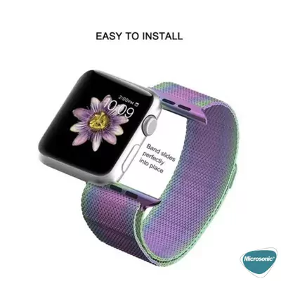 Microsonic Apple Watch Ultra 3 Kordon Luxe Metal Twist Iridescent