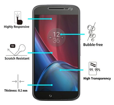 Microsonic Motorola Moto G4 Temperli Cam Ekran Koruyucu Film