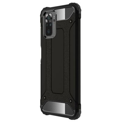 Microsonic Xiaomi Redmi Note 10S Kılıf Rugged Armor Siyah