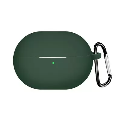 Microsonic Huawei FreeBuds Pro 4 Kılıf Askılı Mat Silikon Koyu Yeşil