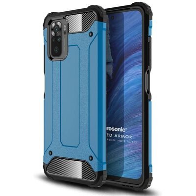 Microsonic Xiaomi Redmi Note 10S Kılıf Rugged Armor Mavi