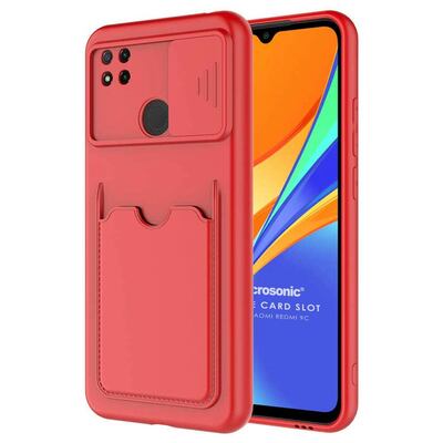 Microsonic Xiaomi Redmi 9C Kılıf Inside Card Slot Kırmızı