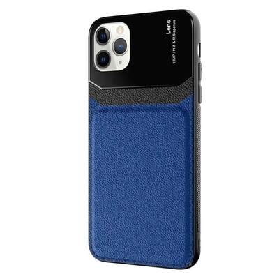 Microsonic Apple iPhone 11 Pro Kılıf Uniq Leather Lacivert