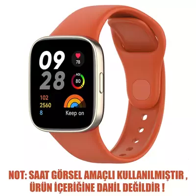 Microsonic Xiaomi Redmi Watch 3 Kordon, Silicone Sport Band Turuncu