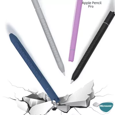 Microsonic Apple Pencil Pro Kılıf Mat Silikon Mavi
