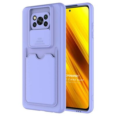 Microsonic Xiaomi Poco X3 Pro Kılıf Inside Card Slot Lila